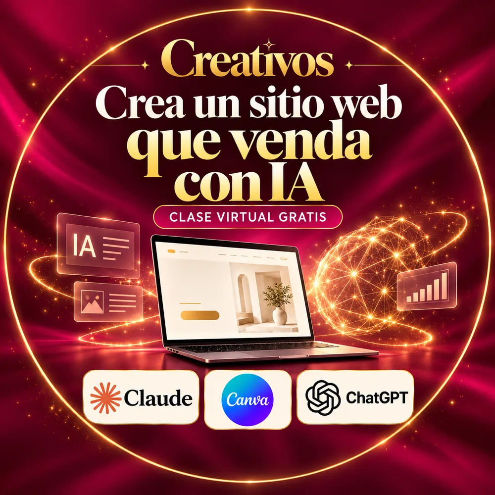 Masterclass gratis: Crea un sitio web que venda con IA, con Claude, Canva y ChatGPT